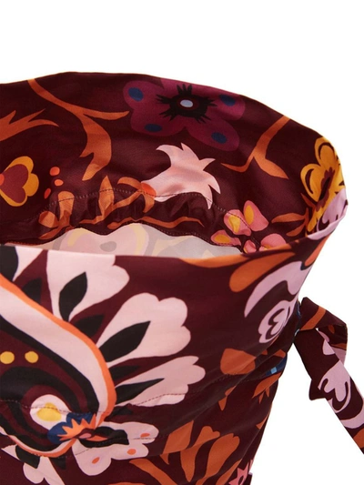 La Doublej Patterned Bucket Bag With Ruffle Details In Multicolor