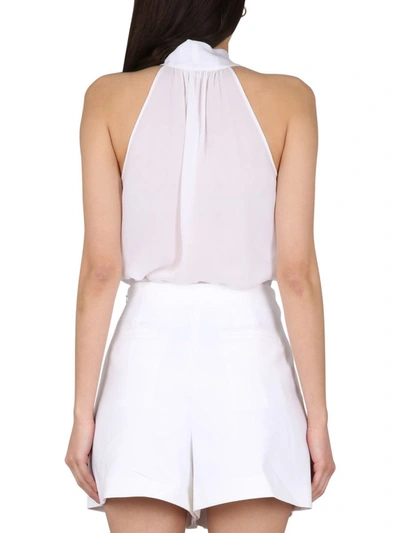 Shop Moschino Charmeuse Blouse In White