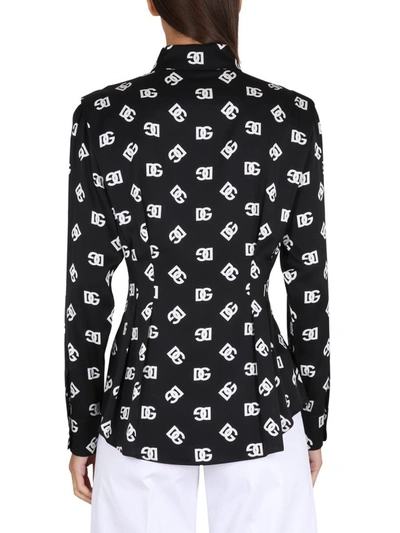 Shop Dolce & Gabbana Charmeuse Shirt In Black