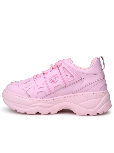 Shop Chiara Ferragni Rose Leather Eye Fly Sneakers In Pink