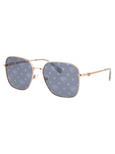 Shop Chiara Ferragni Sunglasses In Loj9o Gold Crystal