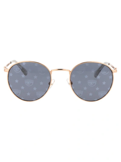 Shop Chiara Ferragni Sunglasses In Loj9o Gold Crystal