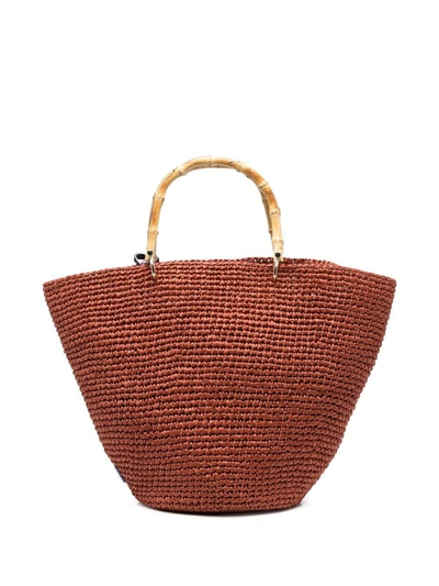 Shop Chica Corolla Straw Handbag In Brown