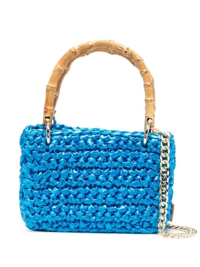 Shop Chica Meteora Straw Handbag In Blue