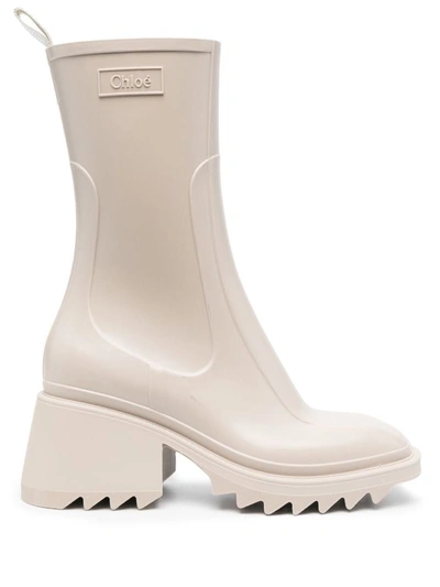 Chloé Betty 75mm Rain Boots In White | ModeSens