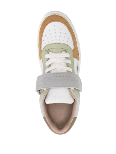 Shop Chloé Lauren Touch Strap Sneakers In Grey