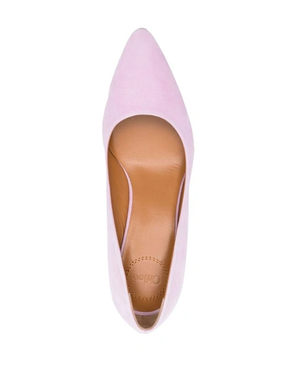 Shop Chloé Oli Leather Pumps In Lilac