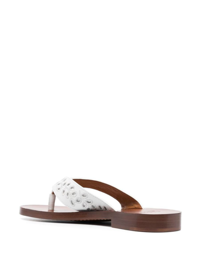 Shop Chloe X Eres Chloé X Eres Paz Leather Thong Sandals In White