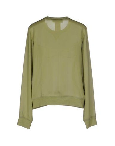 Shop Dsquared2 Silk Top In Military Green