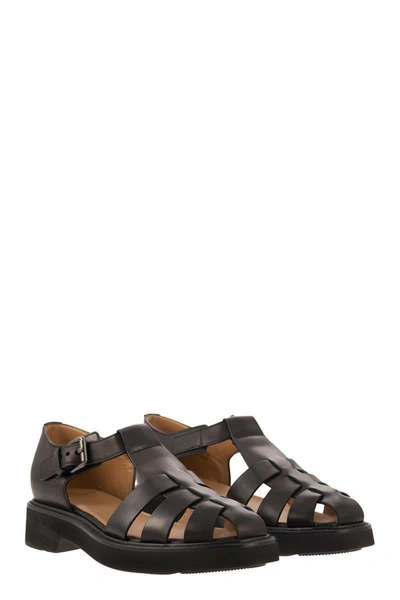 Shop Church's Hove - Leather Sandals In Black