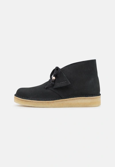 Shop Clarks Originals Desert Coal Shoes In Blk Nubuk