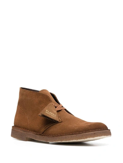 Shop Clarks Leather Ankle Boot In Marrone Chiaro