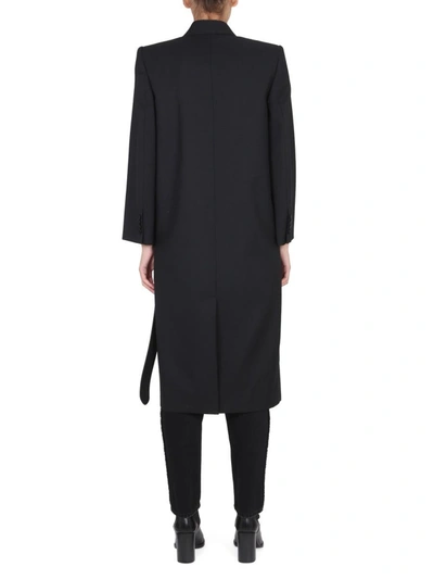 Shop Alexander Mcqueen Coat With Asymmetrical Hem In Black