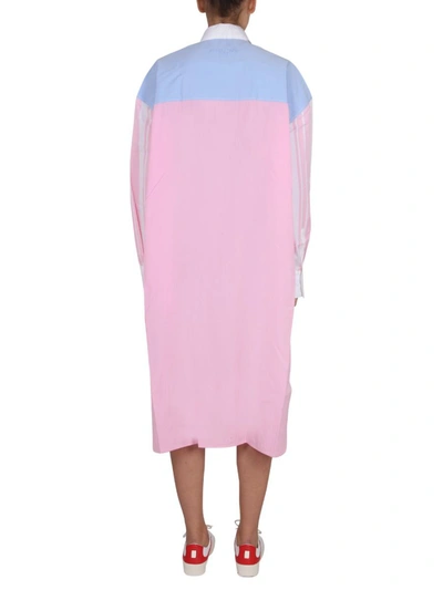 Shop Maison Kitsuné Colorblock Shirt Dress In Multicolor