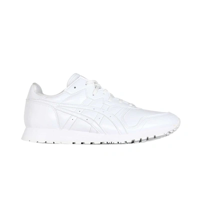 Shop Comme Des Garçons Asics Leather Sneakers In Bianco