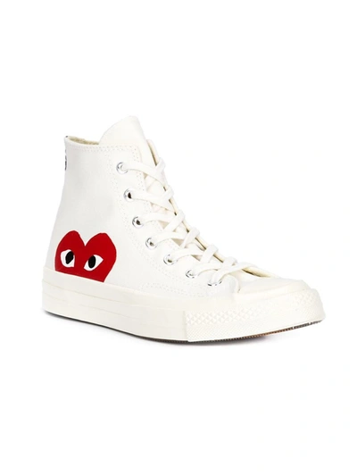Comme Des Garçons Converse Converse High Heart Logo Trainers Shoes In White  | ModeSens