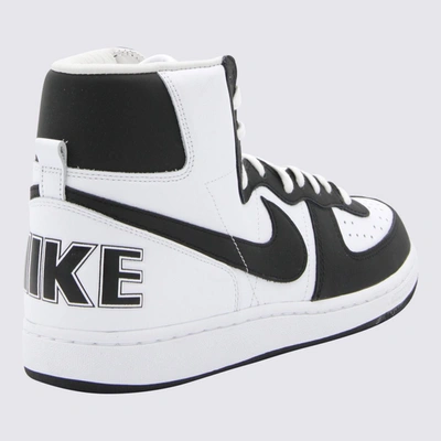 Shop Comme Des Garcons Homme Plus X Nike Comme Des Garçons Homme Plus X Nike White And Black Leather Sneakers