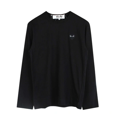 Shop Comme Des Garçons Play Black Heart Logo Ls T-shirt Black In Nero