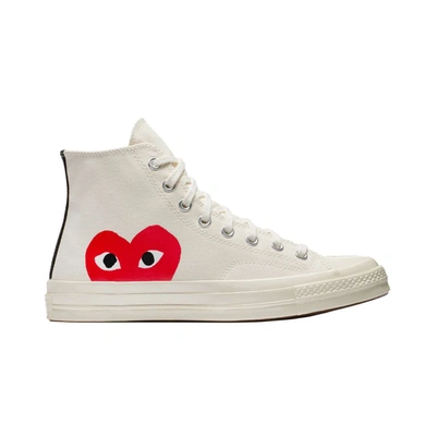 Shop Comme Des Garçons Play Converse Chuck 70 High Cream In Panna