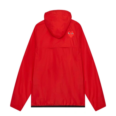 Shop Comme Des Garçons Play K-way Zip Jacket Red In Rosso