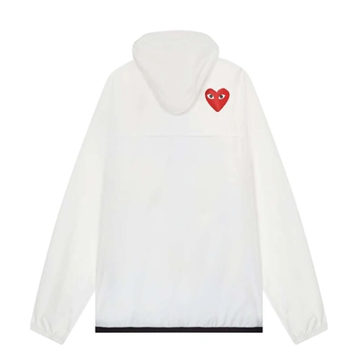 Shop Comme Des Garçons Play K-way Zip Jacket White In Bianco