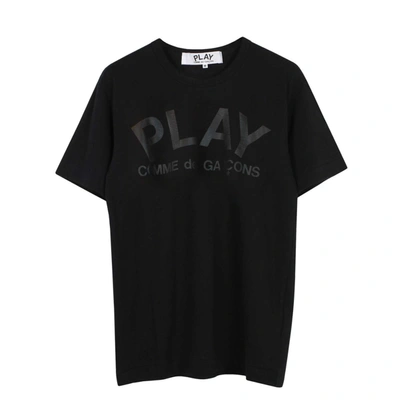 Shop Comme Des Garçons Play Play Logo T-shirt Black In Nero
