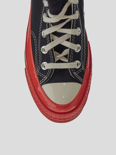 Shop Comme Des Garçons Play Comme Des Garcons Play Sneakers In <p> Black Sneakers With Red Sole