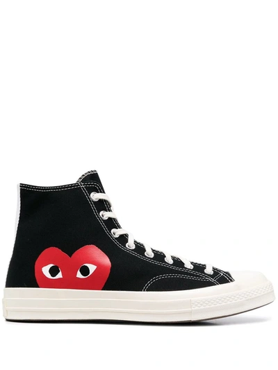 Shop Comme Des Garçons Play X Converse Red Heart Chuck Taylor '70 High Sneakers In Black