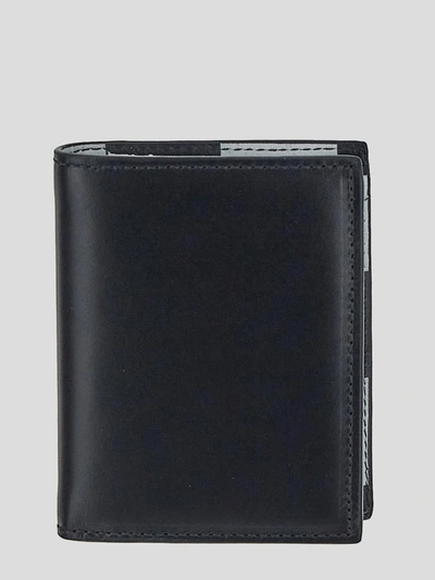Shop Comme Des Garçons Comme Des Garcons Wallet Wallets In <p> Wallet Wallet In Black Leather With Inner White Check Print