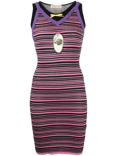 Cormio Olivia Striped Dress In Pink