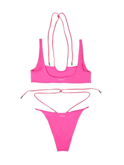 Off-white Multicolor Solid Swimwear In Pink