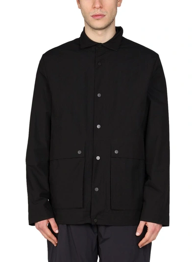 Shop Monobi Cotton And Nylon Jacket In Black