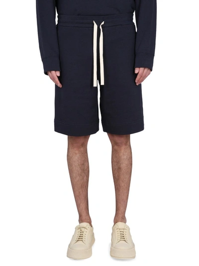 Shop Jil Sander Cotton Bermuda Shorts In Blue