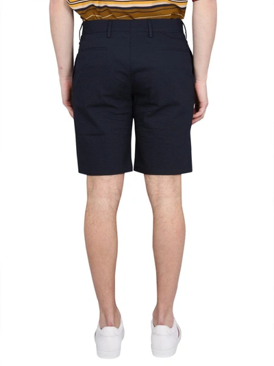Shop Paul Smith Cotton Bermuda Shorts In Blue