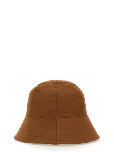 Shop Jil Sander Cotton Bucket Hat In Brown