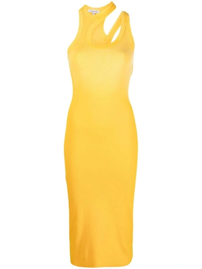 Shop Cotton Citizen Cut-out Cotton Short Dress In Yellow
