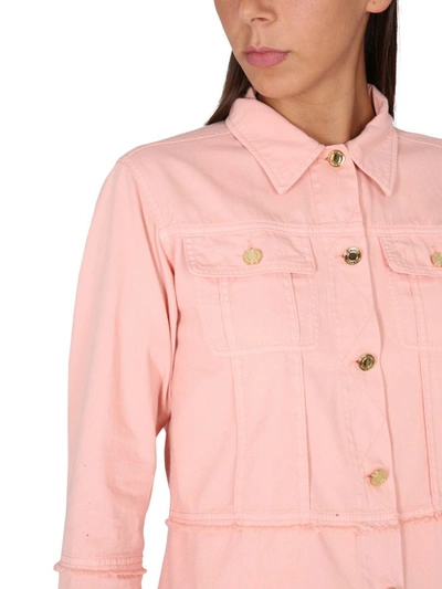 Tom Ford Cotton Denim Shirt Chest Pockets In Pink