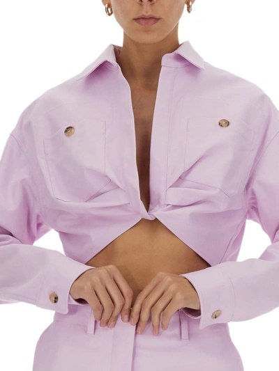 Shop Off-white Cotton Jacket In Purple