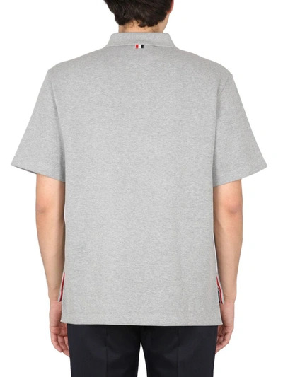 Shop Thom Browne Cotton Polo In Grey