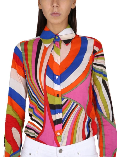 Shop Pucci Cotton Shirt In Multicolor