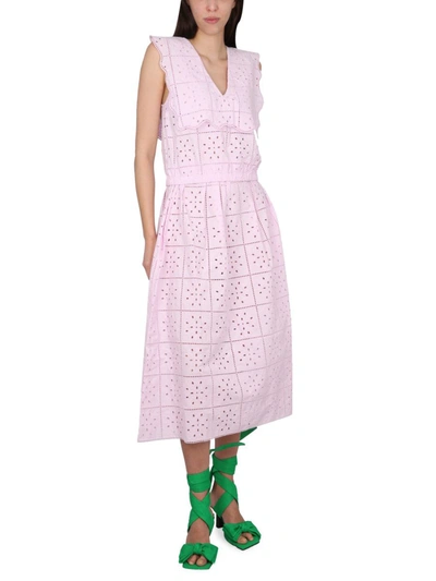 Shop Ganni Cotton Skirt In Pink