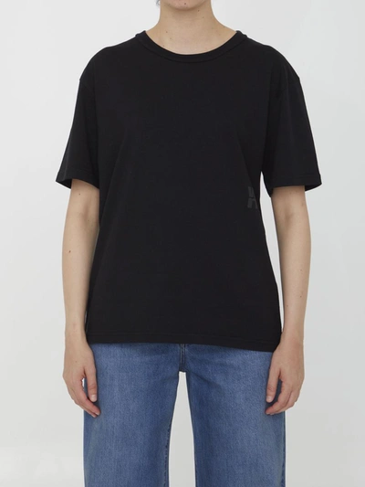 Shop Alexander Wang Cotton T-shirt With Logo In Black