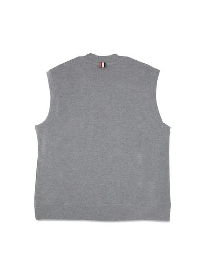 Shop Thom Browne Cotton Vest In Grey