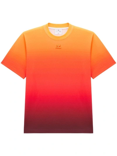 Shop Courrèges T-shirts And Polos In Gradient Sunset