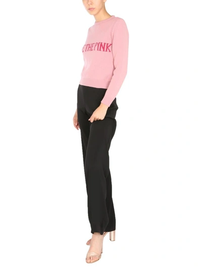 Shop Alberta Ferretti Crew Neck Sweater In Pink