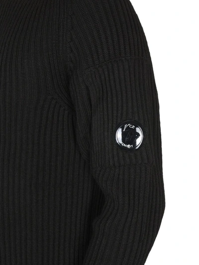 Shop C.p. Company Crewneck Sweater With Logo In Black