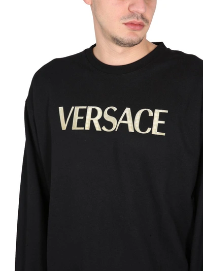 Shop Versace Crewneck Sweatshirt In Black
