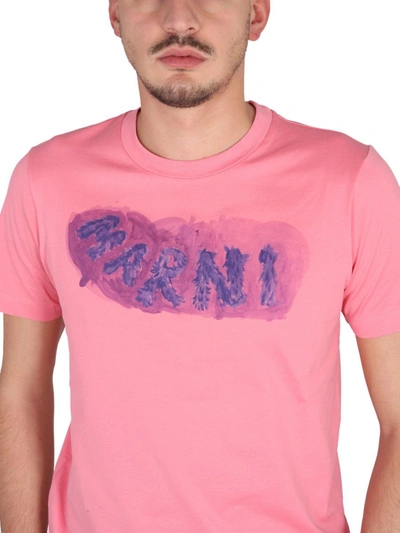 Shop Marni Crewneck T-shirt In Pink