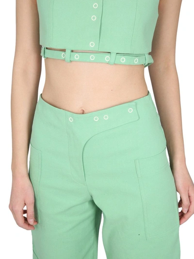 Shop Ganni Crop Top In Green