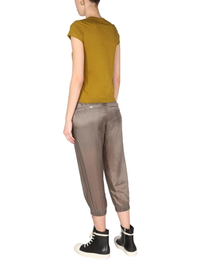 Shop Rick Owens Cropped Jogging Trousers In Beige